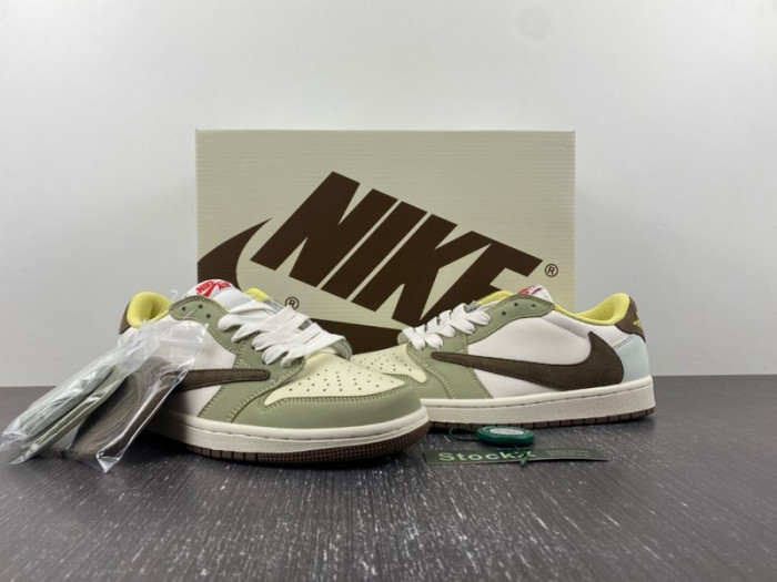 Travis Scott x Air Jordan 1 Low White/Green/Brown DM7866 603