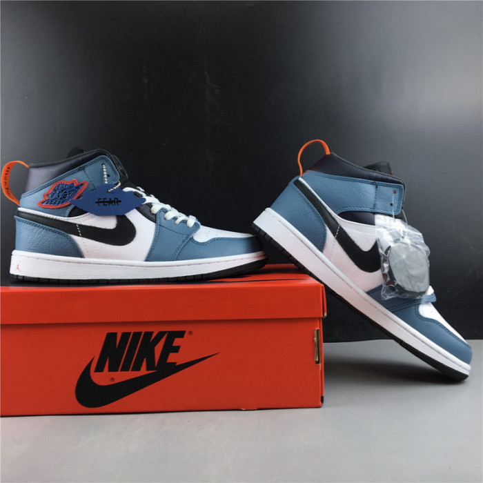 Facetasm x Jordan 1 Mid Fearless Blue White  CU2802-100